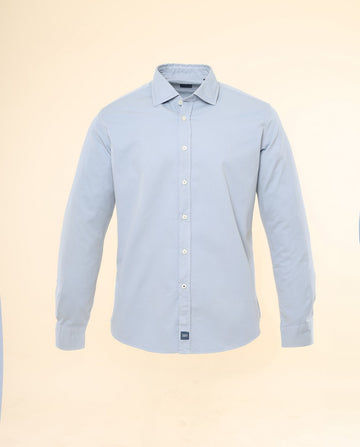 Camisa Casual 100% Algodão em Azul